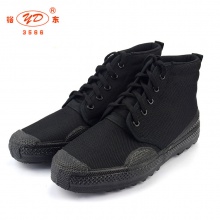 3566高腰解放鞋中高帮橡胶底黑色工作鞋劳保鞋黄球鞋