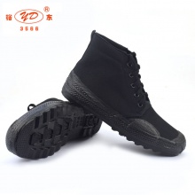 3566中高帮黑色作训工作鞋劳保鞋劳保鞋高腰解放胶鞋批发